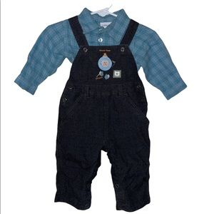 LULLABY CLUB Baby Boys 2-Piece Overall Set, 6 Months